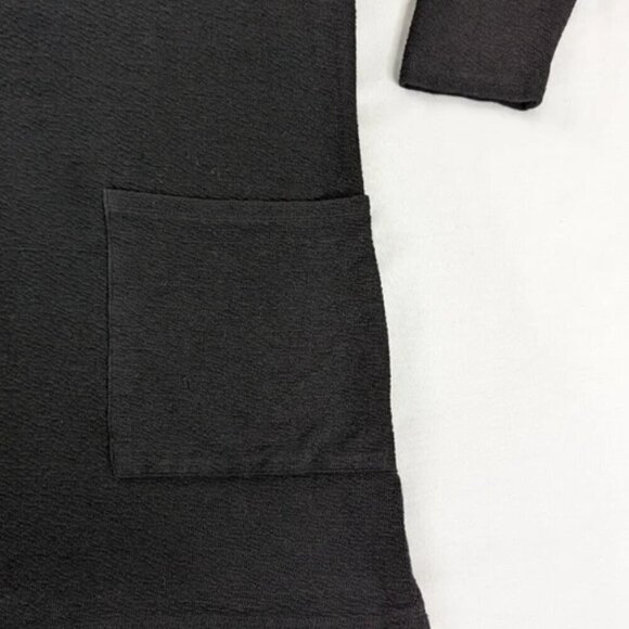 Zara Black Soft Knit Lagenlook Double Front Pocket Tunic Top Mini Dress - Picture 3 of 9